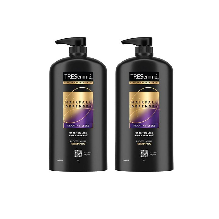 TRESemme Set of 2 Hair Fall Defence Shampoo with Keratin for Hair Fall Control - 1L each