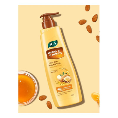 JOY Honey & Almonds Summer Body Lotion For Dry Skin With Shea Butter - 400ml