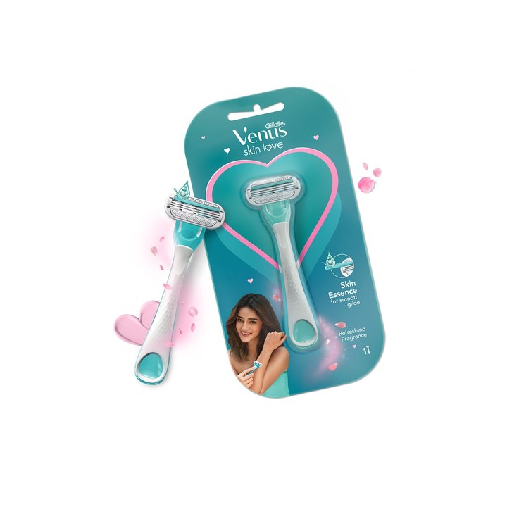 Gillette Venus Skin Love Razors with Skin Essence - Blue & White