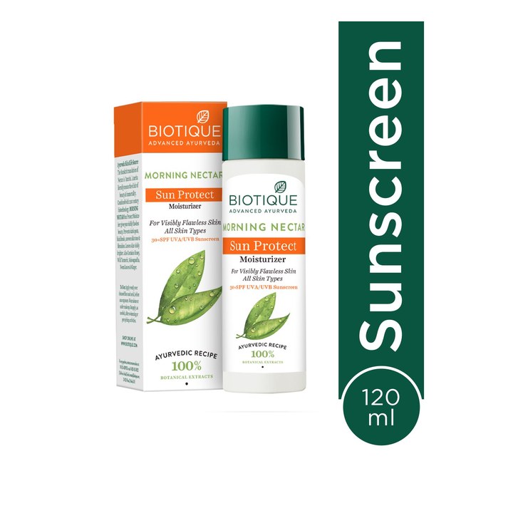 Biotique Morning Nectar SunProtect 30+SPF UVA+UVB Visibly Flawless Skin Moisturizer 120ml