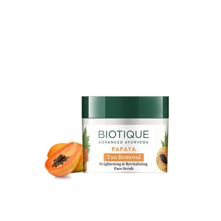 Biotique Papaya Tan Removal Brightening & Revitalizing Face Scrub - 75g Jar