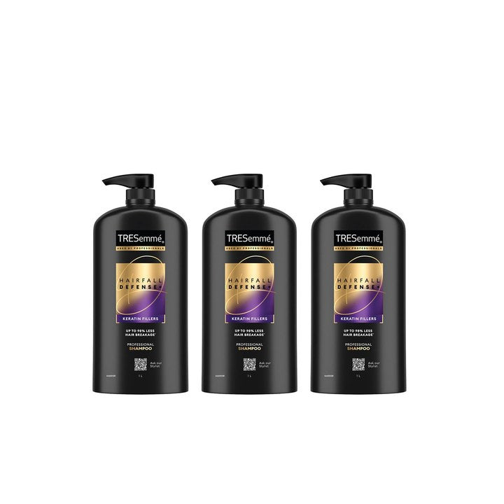 TRESemme Set of 3 Hair Fall Defense Shampoos with Keratin Protein - 1 Litre each