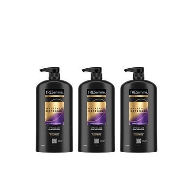TRESemme Set of 3 Hair Fall Defense Shampoos with Keratin Protein - 1 Litre each