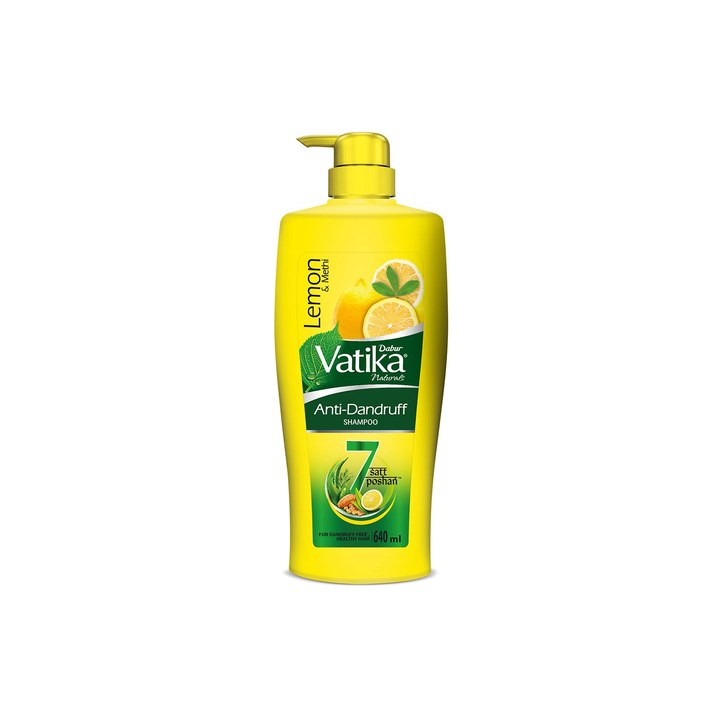Dabur Vatika Lemon Anti-Dandruff Shampoo with Lemon & Methi - 640ml