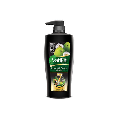 Dabur Vatika Amla Long & Black Shampoo for Shiny Long & Black Hair - 640ml