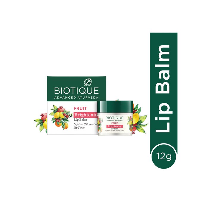 Biotique Fruit Brightening Lip Balm - Reduces Pigmentation & Evens out Lip tone - 12g