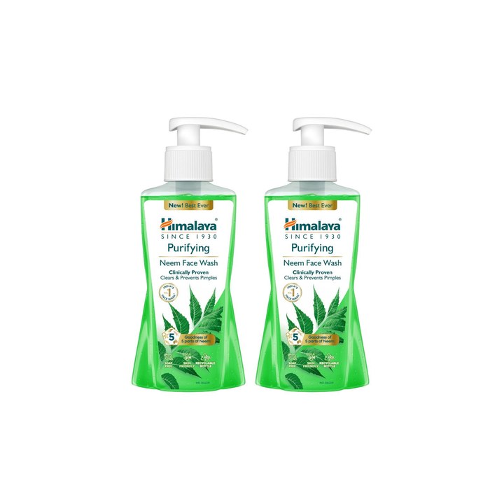 Himalaya Set of 2 Anti-Pimple Purifying Neem Face Wash with Turmeric - 200 ml Each