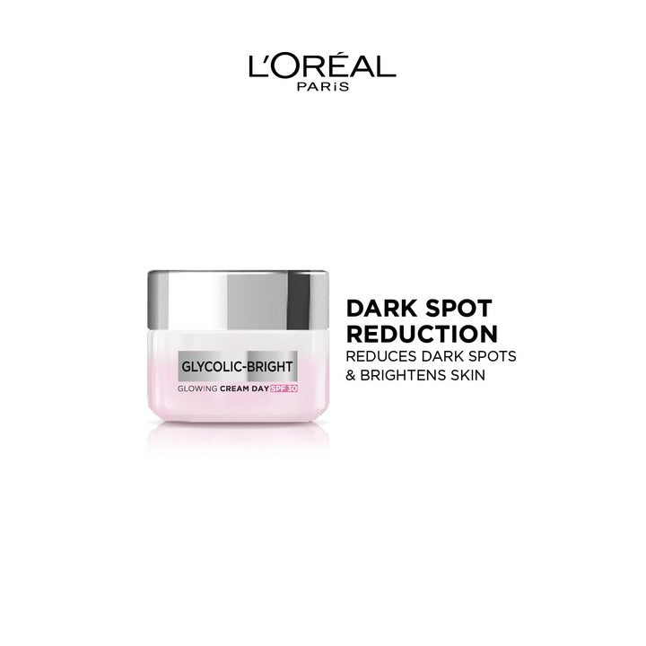 LOreal Paris Glycolic Bright Day Cream SPF 30 Brightens Skin & Reduces Dark Spots - 15ml
