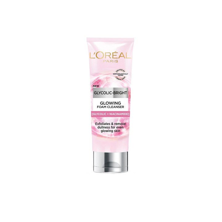 LOreal Paris Glycolic Bright Daily Foaming Face Cleanser for Glowing Skin - 50ml