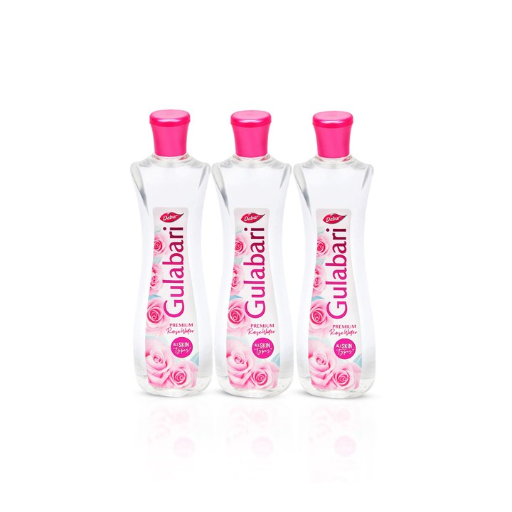 Dabur Set of 3 Gulabari Rose Water Face Toner For Hydrated Skin - 400ml Each
