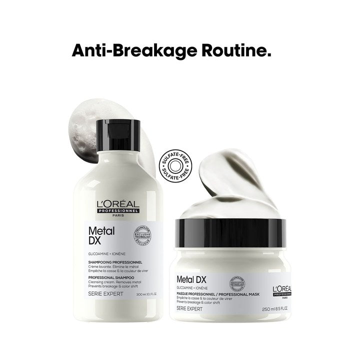 LOreal Professionnel Metal Dx Shampoo & Hair Mask Combo with Glicoamine for Shinier Hair