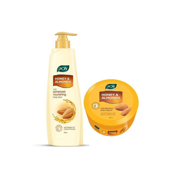 JOY Signature Honey Almonds Body Lotion & Cream Combo - 500 ml Each