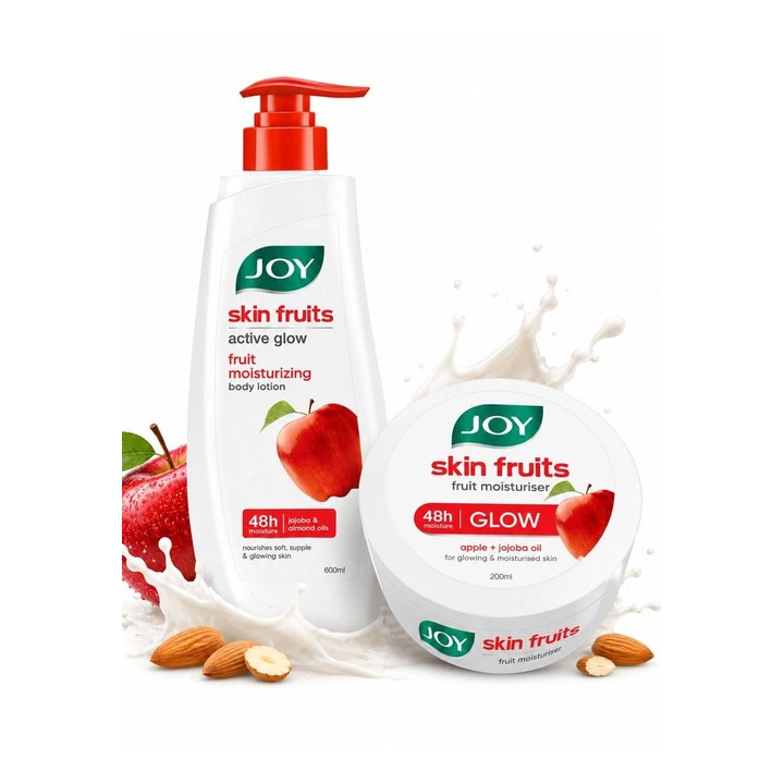 JOY Skin Fruits Moisturising Body Lotion & Cream Combo - 500ml + 200ml