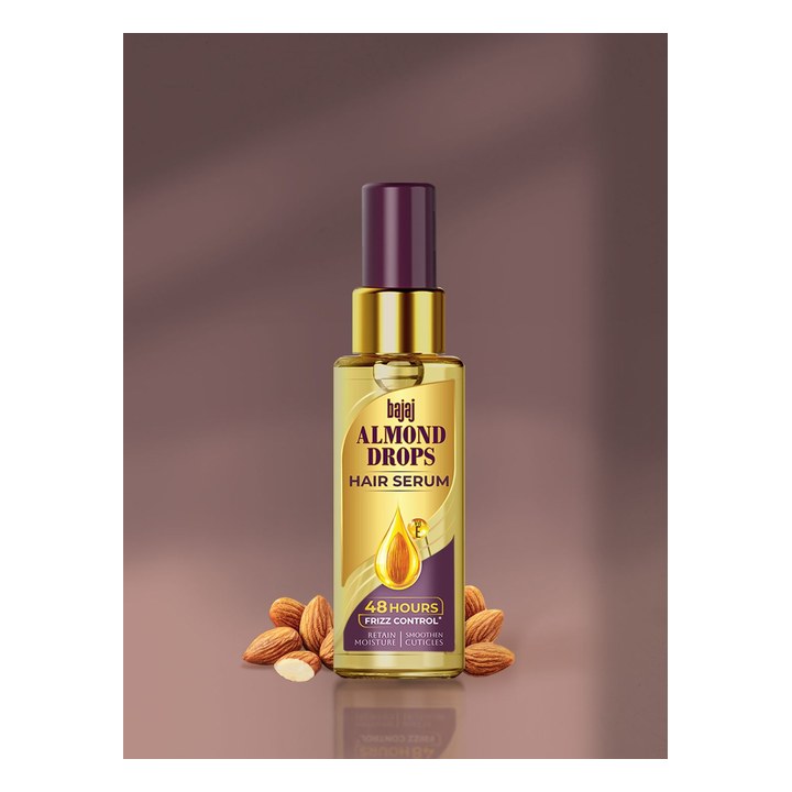 BAJAJ CONSUMER CARE Almond Drops Frizz Control Vitamin E Hair Serum with Oil - 100ml