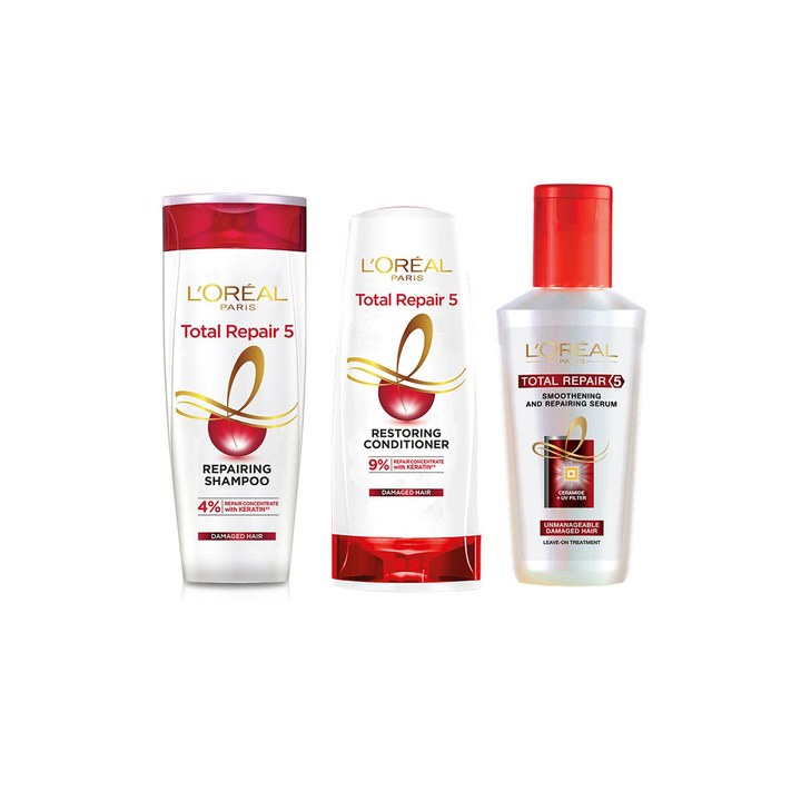 LOreal Paris Total Repair 5 Shampoo 340 ml + Conditioner 180 ml + Hair Serum 40 ml