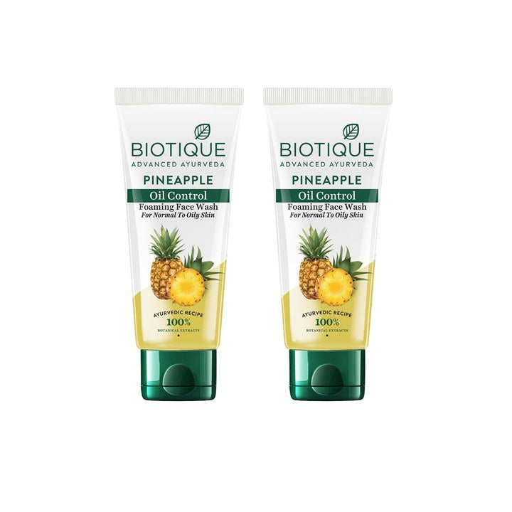 Biotique Set of 2 Bio Pineapple Oil Balancing Face Wash - 100ml each