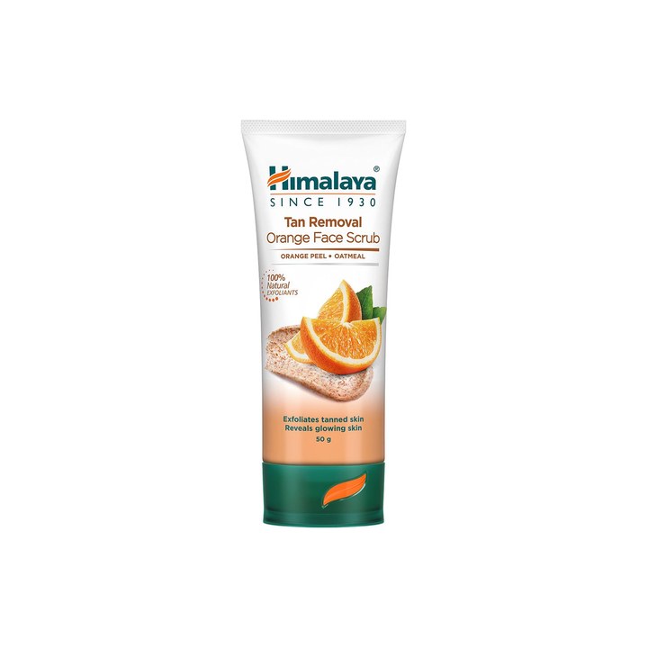 Himalaya Tan Removal Orange Face Scrub with Oatmeal for Glowing Skin - 50g