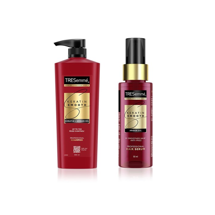 TRESemme Set of Keratin Smooth Shampoo 580ml & Hair Serum 50ml