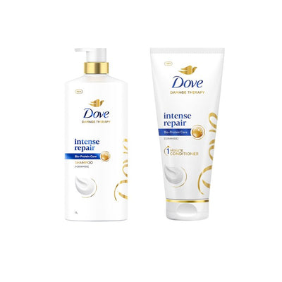 Dove Set of Intense Repair Shampoo 1L & Hair Conditioner 335ml