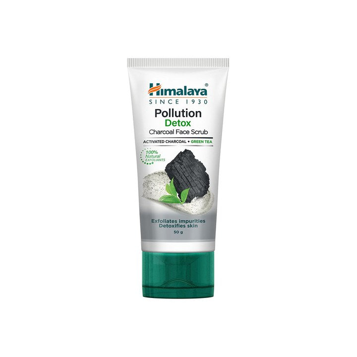 Himalaya Pollution Detox Charcoal Face Scrub with Green Tea To Exfoliate Impurities - 50g