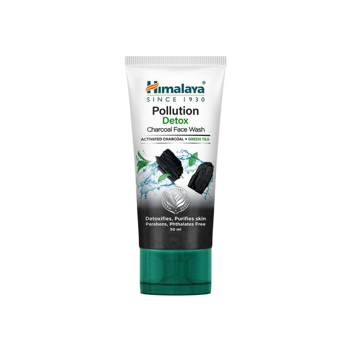 Himalaya Pollution Detox Charcoal Face Wash with Green Tea To Purify Skin - 50ml