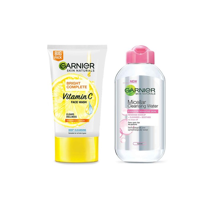 Garnier Bright Complete Face Wash 150 g & Micellar Cleansing Water 125ml