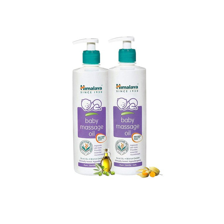 Himalaya Baby Set of 2 Baby Massage Oil With Olive Oil & Winter Cherry - 500ml each