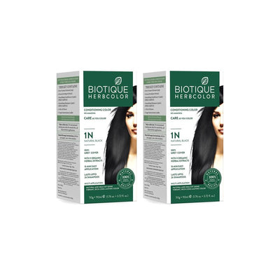 Biotique Herbcolor Set Of 2 No Ammonia Conditioning Hair Color - Natural Black 1N