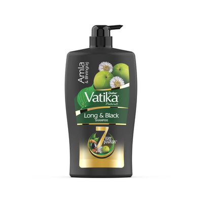 Dabur Vatika Amla & Bhringraj Long & Black Shampoo For Shiny, Long & Black Hair - 1L