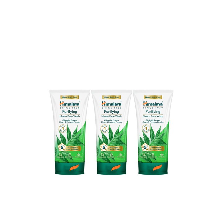 Himalaya Set of 3 Purifying Neem Face Wash with Neem & Turmeric - 150ml each