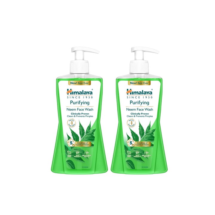 Himalaya Set of 2 Purifying Neem Face Wash with Neem & Turmeric - 400ml each