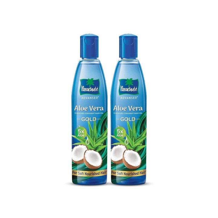 Parachute Set of 2 Aloe Vera Gold Enriched Coconut Hair Oil - 400 ml Each