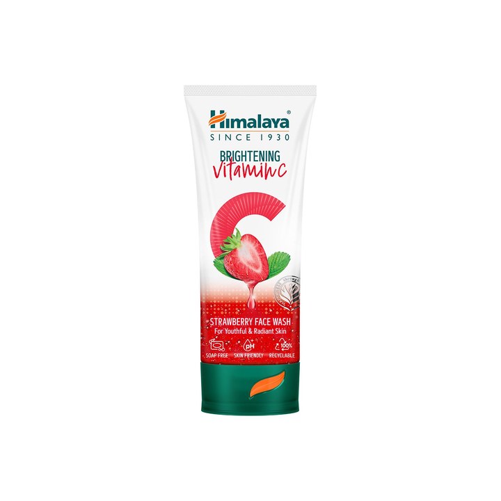 Himalaya Brightening Vitamin C Strawberry Face Wash for Youthful & Radiant Skin - 50 ml
