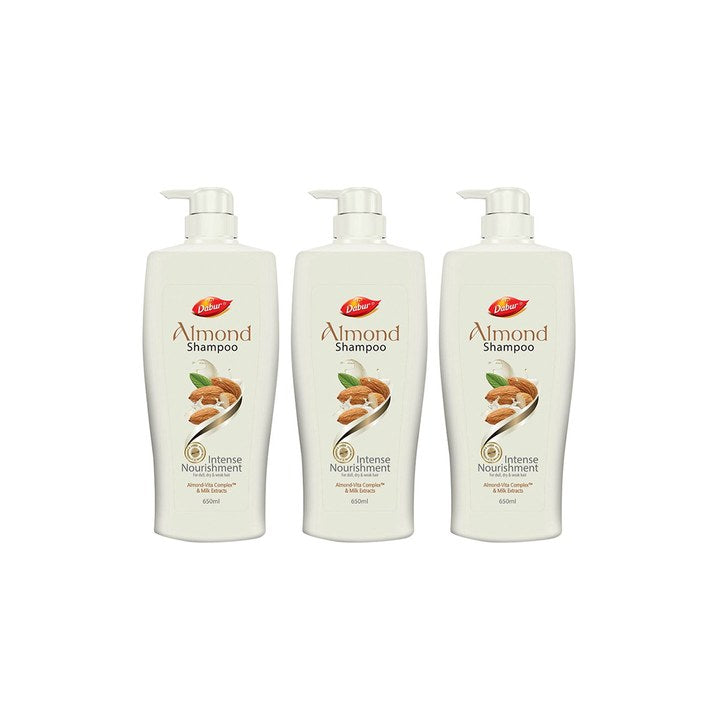 Dabur Set Of 3 Almond Intense Nourishment Shampoo With Milk Extracts - 650ml Each