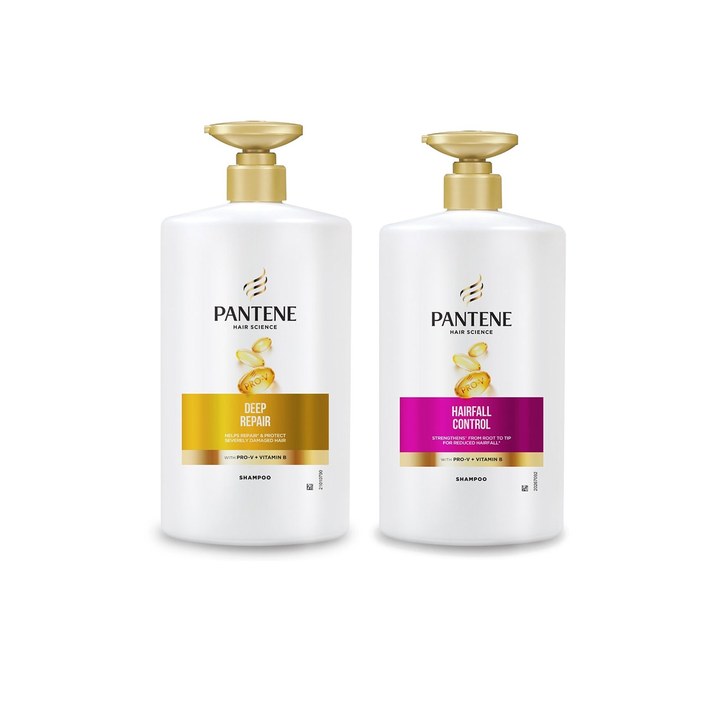 Pantene Hair Science Set of Hairfall Control Shampoo & Deep Repair Shampoo - 1 Ltr Each
