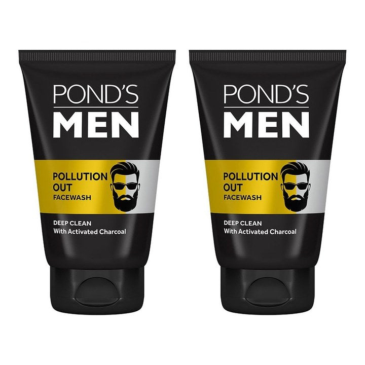 Ponds Men Set Of 2 Pollution Out Deep Clean Face Wash With Activated Charcoal - 100g Each