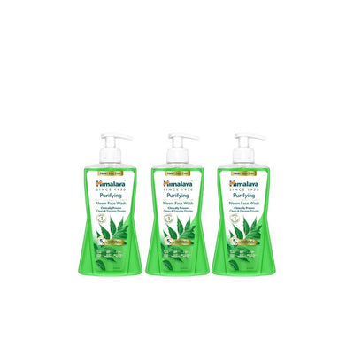 Himalaya 3Pcs Anti-Pimple Purifying Neem Face Wash with Turmeric - 400ml each