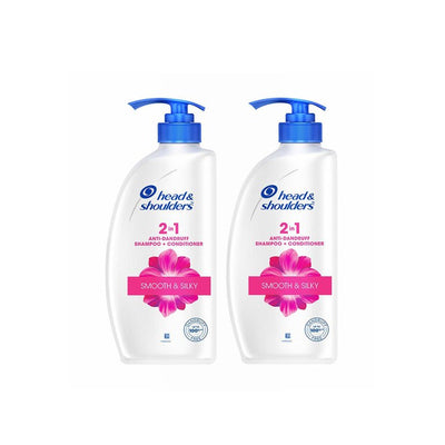 Head & Shoulders Set of 2 Smooth & Silky Anti-Dandruff Shampoo & Conditioner - 650ml each