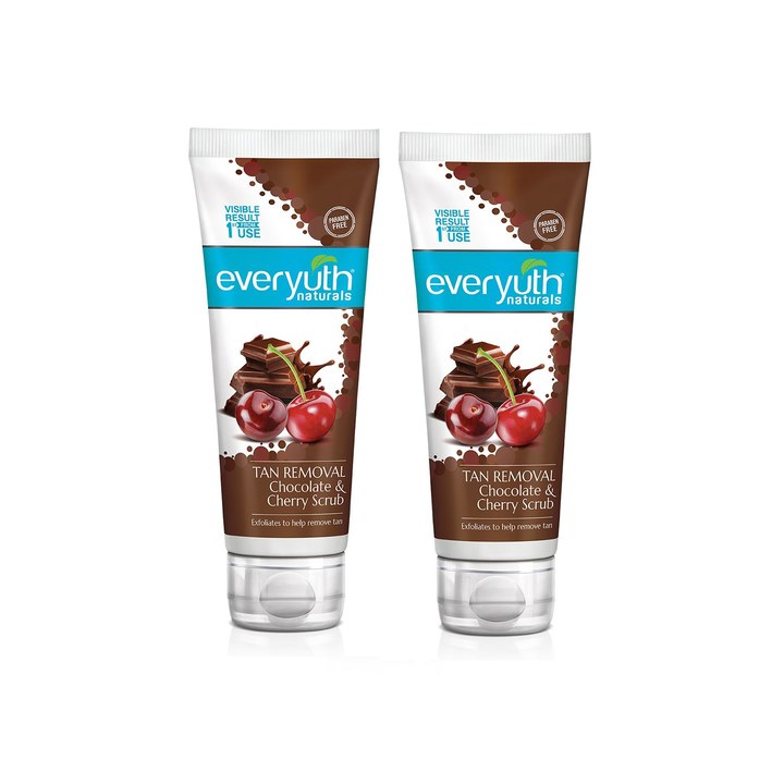 everyuth Naturals Set Of 2 Pure & Light Tan Removal Chocolate & Cherry Scrub - 100g Each