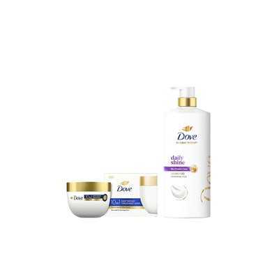 Dove Daily Shine Nourishing Shampoo 1L & 10In1 Deep Repair Treatment Hair Mask 120ml