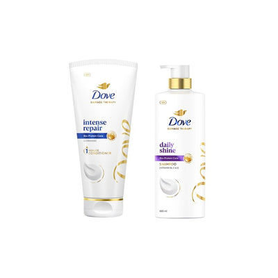 Dove Set of Intense Repair Hair Conditioner - 175 ml & Daily Shine Shampoo - 650 ml