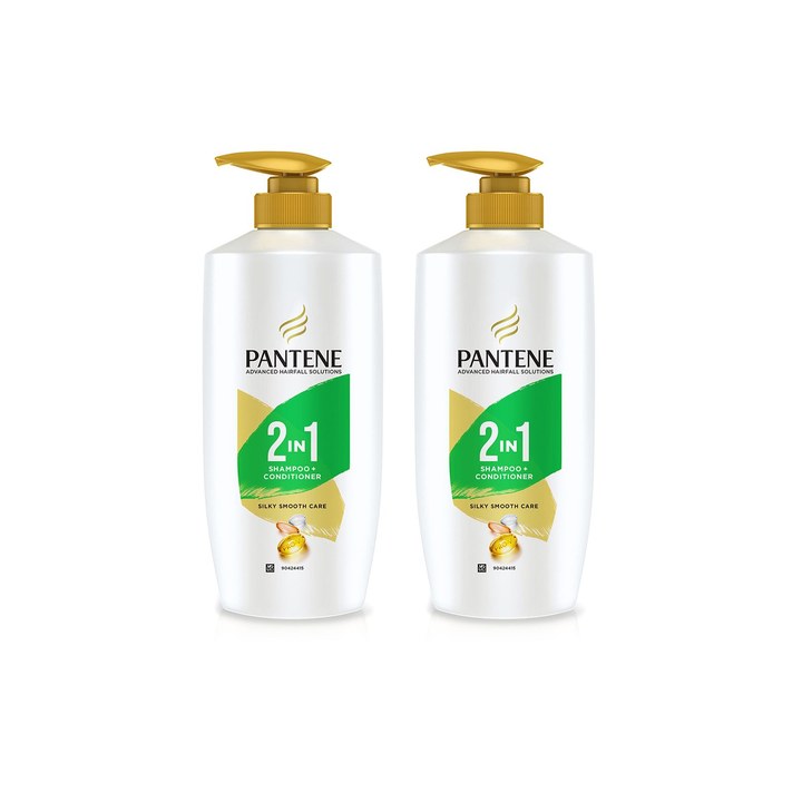 Pantene Set of 2 Advanced Hairfall Solution 2 in 1 Shampoo + Conditioner - 650 ml Each
