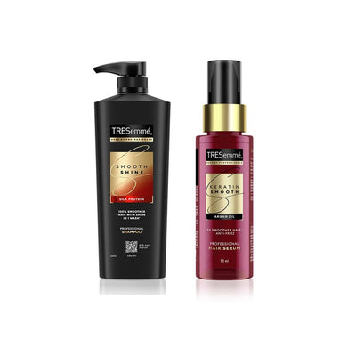 TRESemme Smooth & Shine Shampoo 580ml & Keratin Smooth Anti-Frizz Hair Serum 50ml