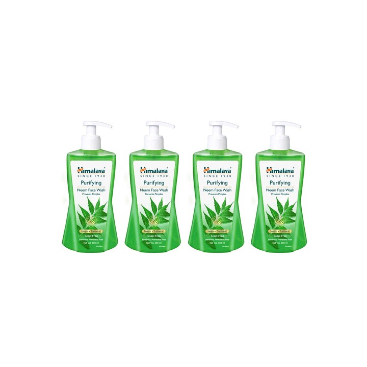 Himalaya Set of 4 Purifying Neem Face Wash with Neem & Turmeric - 400ml each