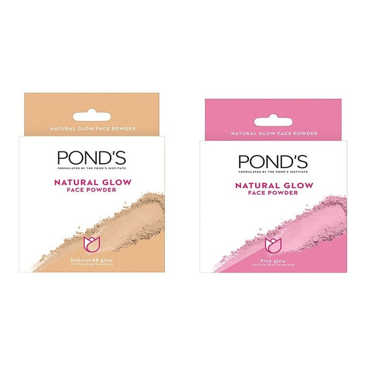 Ponds Set of 2 Oil Free Natural Glow Loose Face Powder - Pink Glow & BB Glow