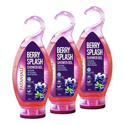 Patanjali Set of 3 Berry Splash Shower Gel with Aloe Vera - 250 ml Each