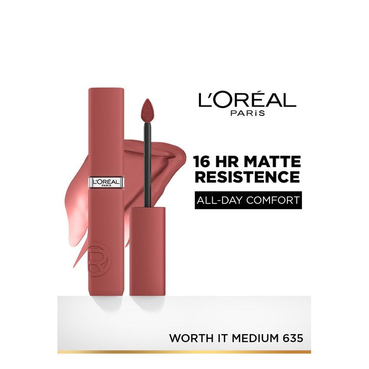 LOreal Paris Infallible Matte Resistance Liquid Lipstick 5ml - Worth It Medium 635
