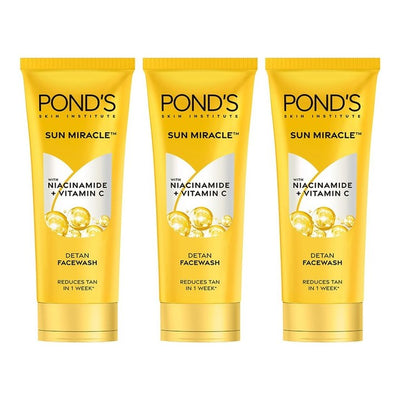 Ponds Set of 3 DeTan Facewash with Niacinamide & Vitamin C - 100 g each