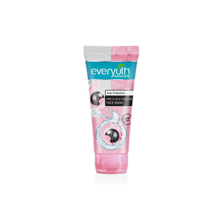 everyuth Naturals Anti Pollution Pink Clay & Charcoal Face Wash For Oily & Dry Skin - 50g
