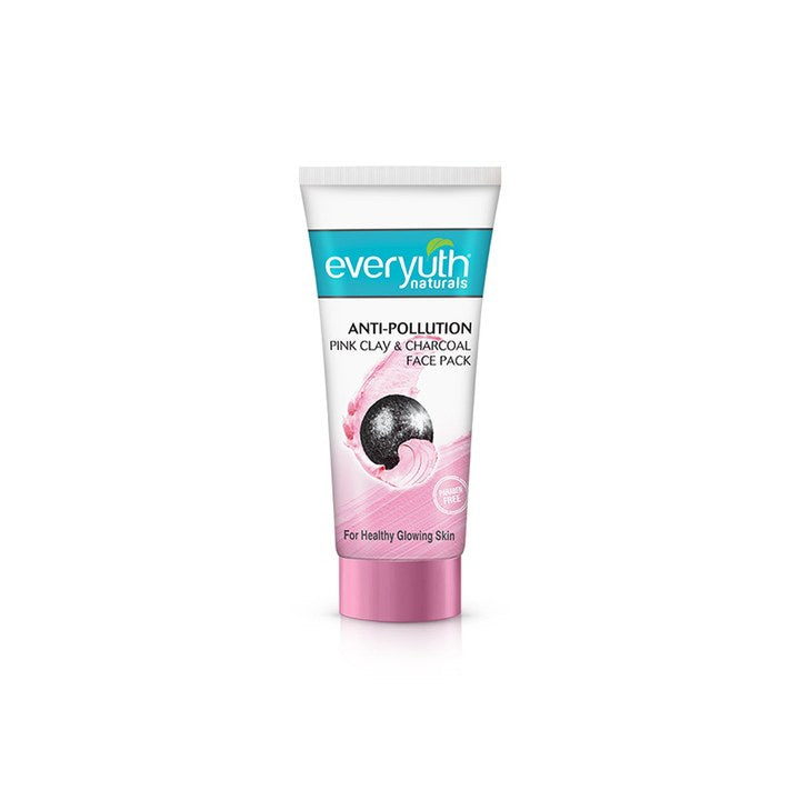 everyuth Naturals Anti Pollution Pink Clay & Charcoal Face Pack For Oily & Dry Skin - 50g